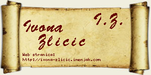 Ivona Zličić vizit kartica